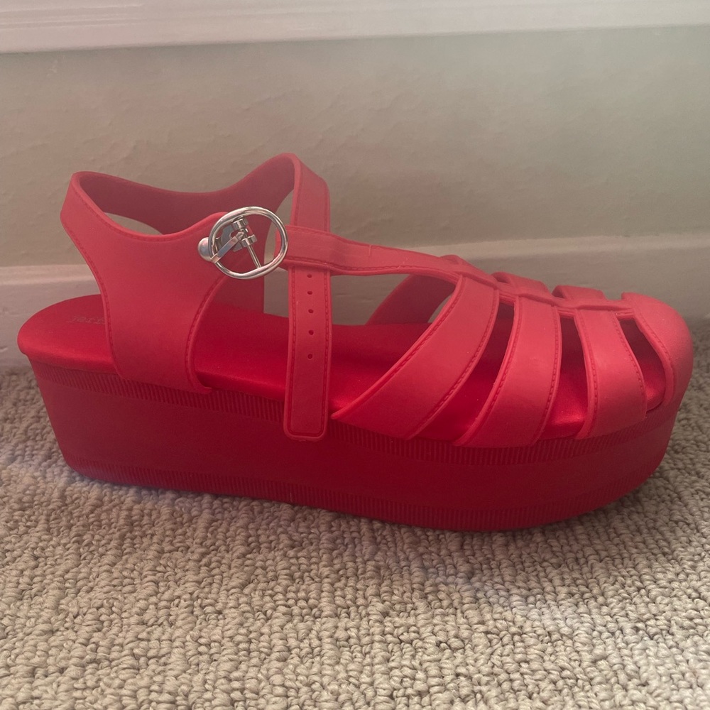 Size 10 Jeffrey Campbell Red Candied Jelly Sandal